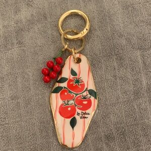 🆕- Dolce Vita Tomato Keychain with Gold Accents By PIPER K